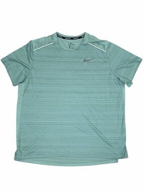 Nike Dri-FIT Running Shirt XL Green Reflective Athletic Short Sleeve Top